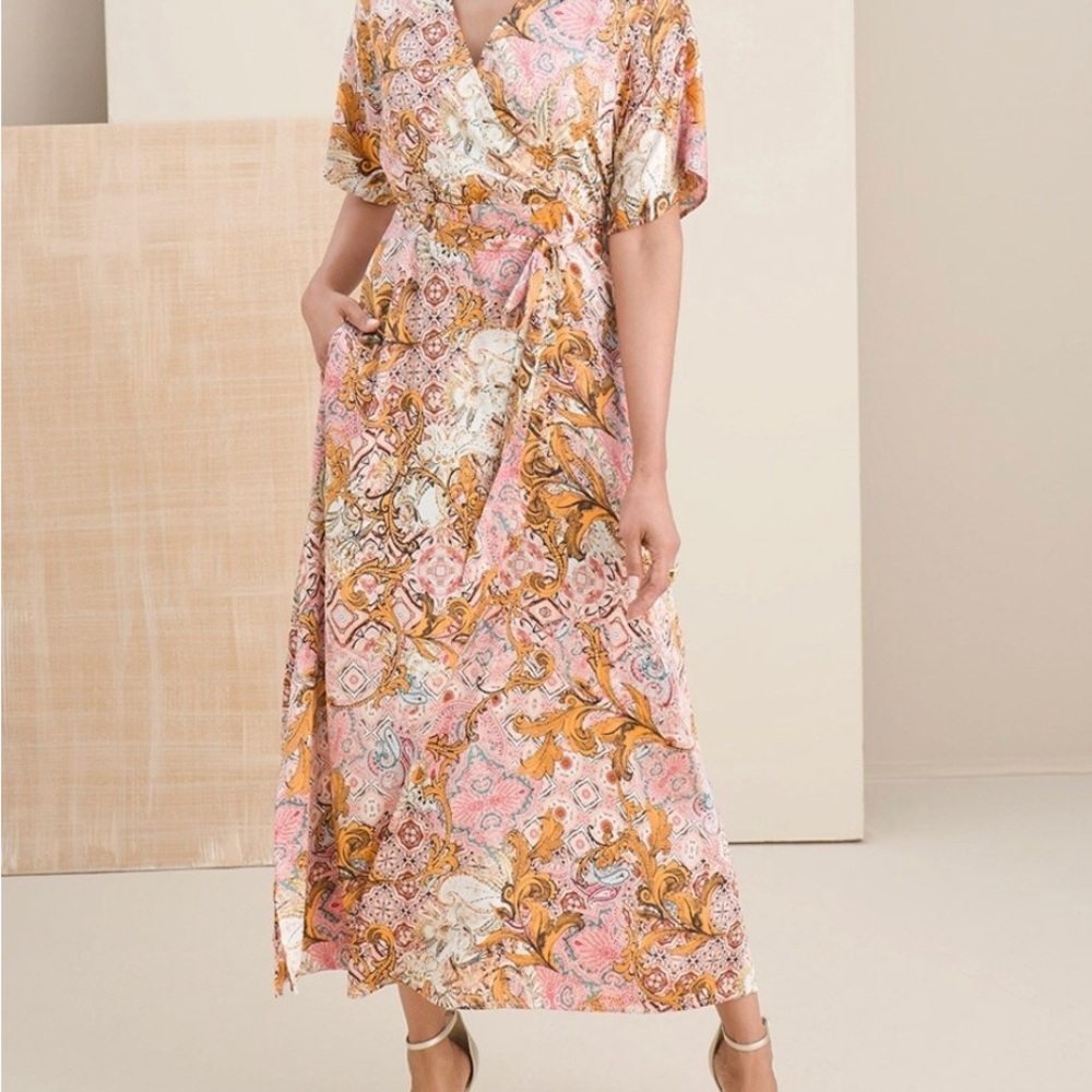 Chico's Paisley Kimono Maxi Dress Size 2 (US Size 20)